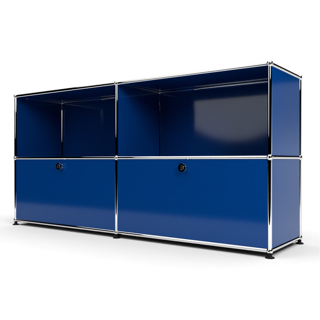 Sideboard 2x2 mit 2 Klapptren, Enzianblau