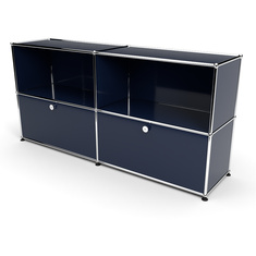 Sideboard 2x2 mit 2 Klapptren, Stahlblau