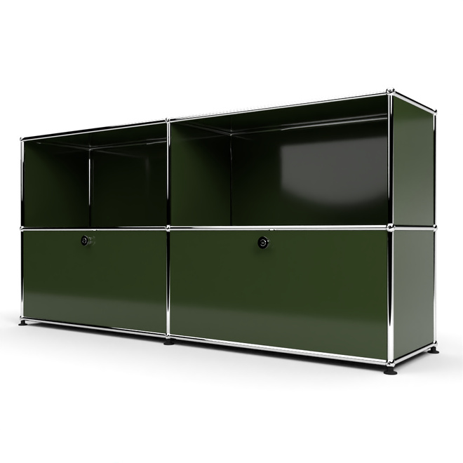 Sideboard 2x2 mit 2 Klapptren, Olivgrn