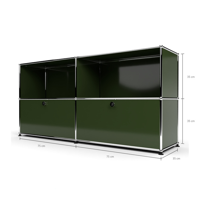 Sideboard 2x2 mit 2 Klapptren, Olivgrn