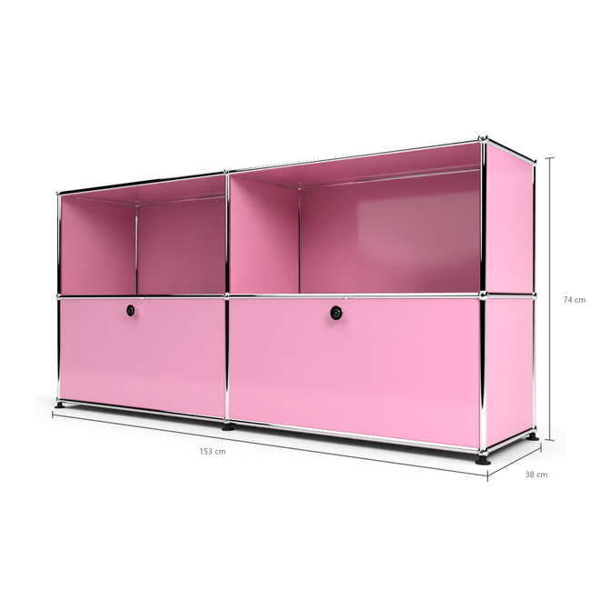 Sideboard 2x2 mit 2 Klapptren, Rosa