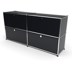 Sideboard 2x2 mit 4 Klapptren, Graphitschwarz