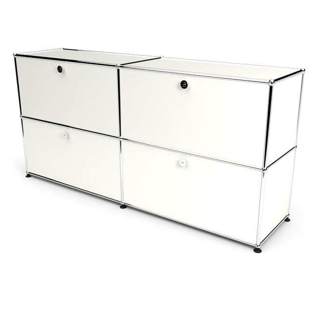 Sideboard 2x2 mit 4 Klapptren, Weiss