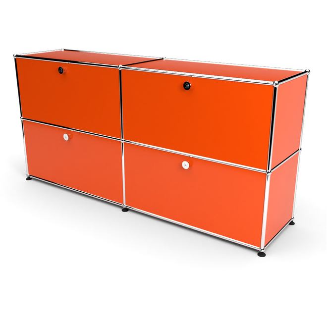 Sideboard 2x2 mit 4 Klapptren, Orange