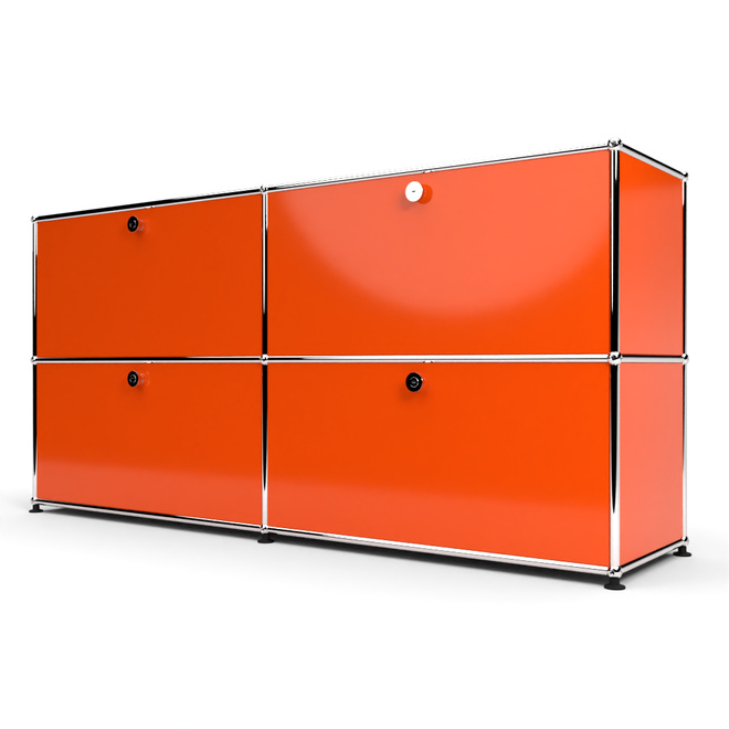 Sideboard 2x2 mit 4 Klapptren, Orange