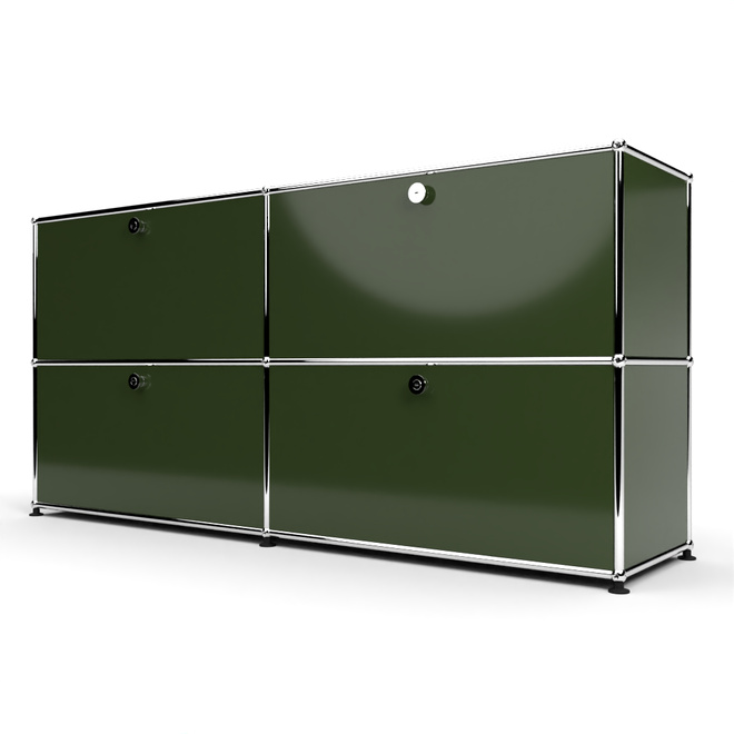 Sideboard 2x2 mit 4 Klapptren, Olivgrn