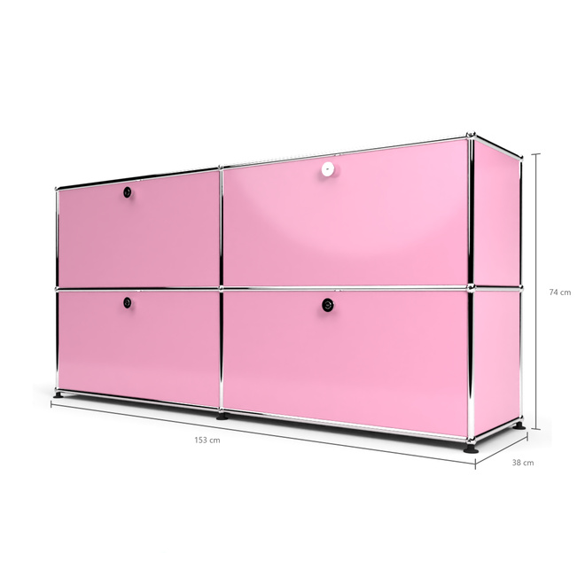 Sideboard 2x2 mit 4 Klapptren, Rosa