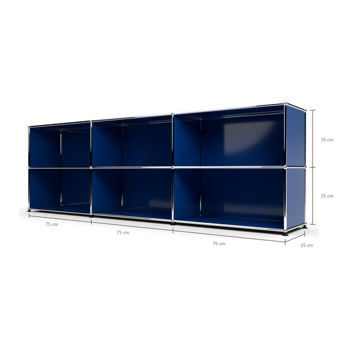 Sideboard 2x3 offen, Enzianblau