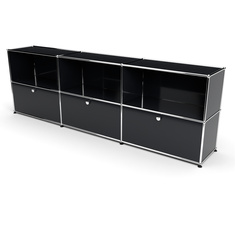 Sideboard 2x3 mit 3 Klapptren, Graphitschwarz