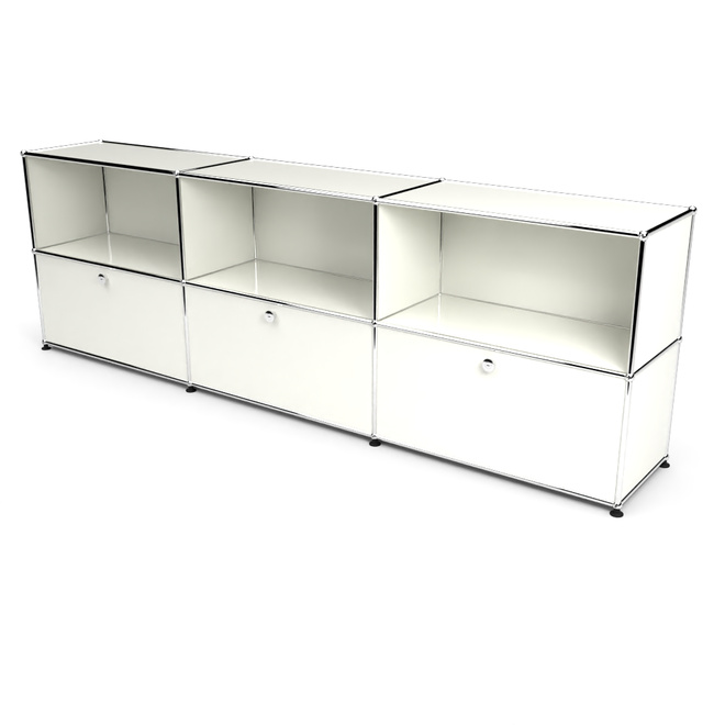 Sideboard 2x3 mit 3 Klapptren, Weiss