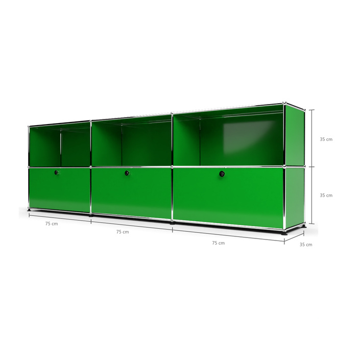 Sideboard 2x3 mit 3 Klapptren, Grn