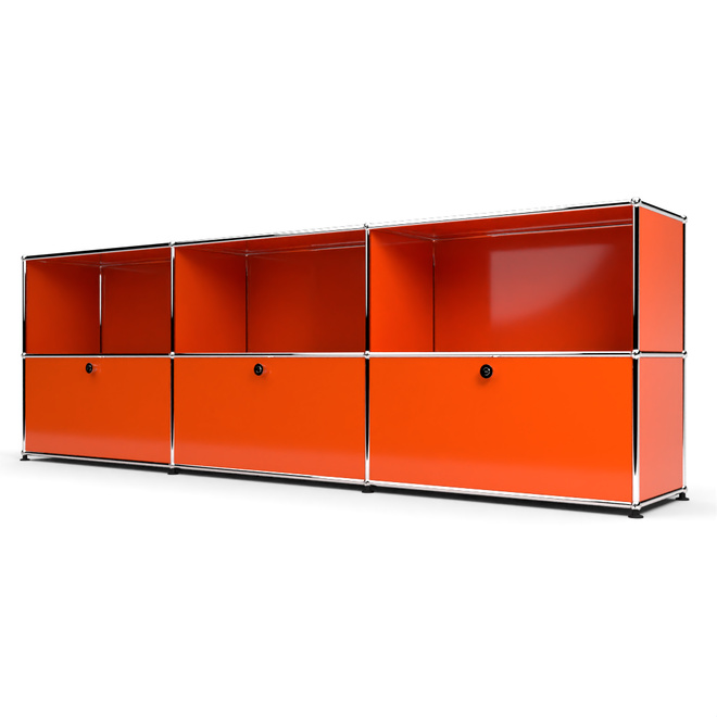 Sideboard 2x3 mit 3 Klapptren, Orange