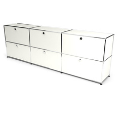 Sideboard 2x3 mit 6 Klapptren, Weiss