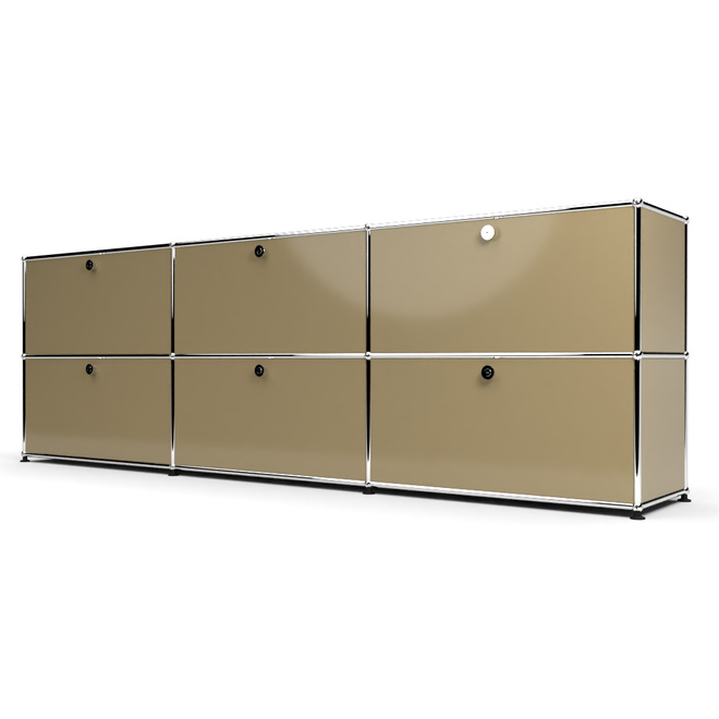 Sideboard 2x3 mit 6 Klapptren, Beige