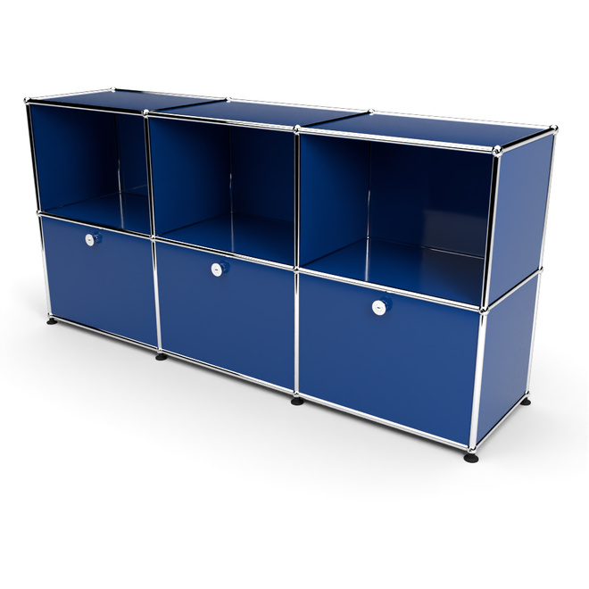 Sideboard 50 2x3 mit 3 Klapptren, Enzianblau