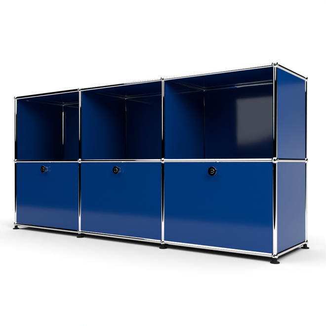 Sideboard 50 2x3 mit 3 Klapptren, Enzianblau