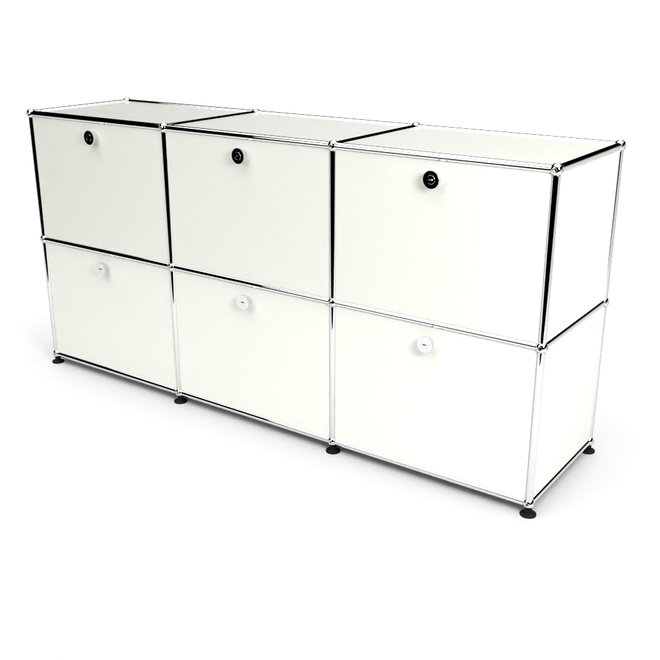 Sideboard 50 2x3 mit 6 Klapptren, Weiss