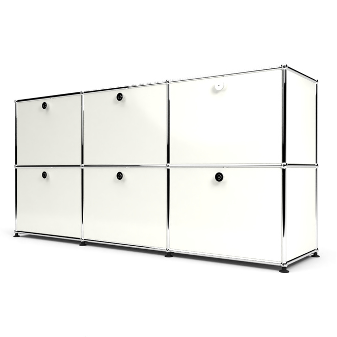 Sideboard 50 2x3 mit 6 Klapptren, Weiss