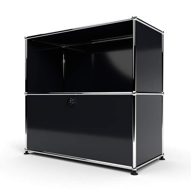 Sideboard 2x1 mit 1 Tr, Graphitschwarz