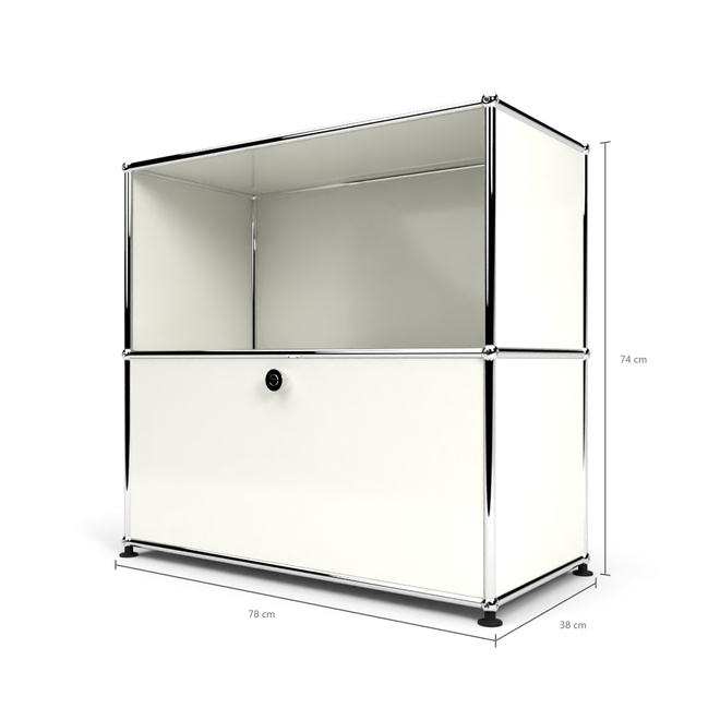 Sideboard 2x1 mit 1 Tr, Weiss