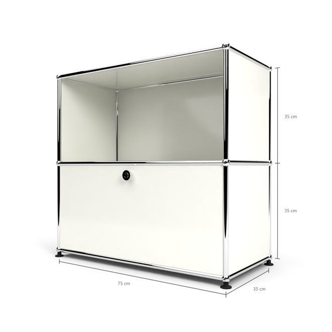 Sideboard 2x1 mit 1 Tr, Weiss