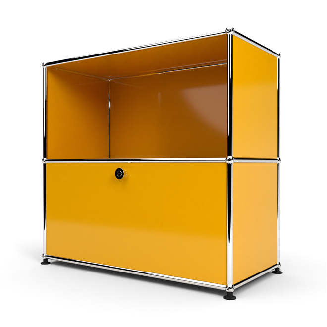 Sideboard 2x1 mit 1 Tr, Goldgelb