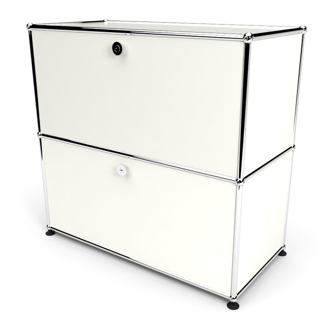 Sideboard 2x1 mit 2 Klapptren, Weiss