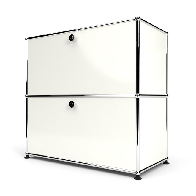 Sideboard 2x1 mit 2 Klapptren, Weiss