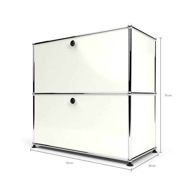 Sideboard 2x1 mit 2 Klapptren, Weiss