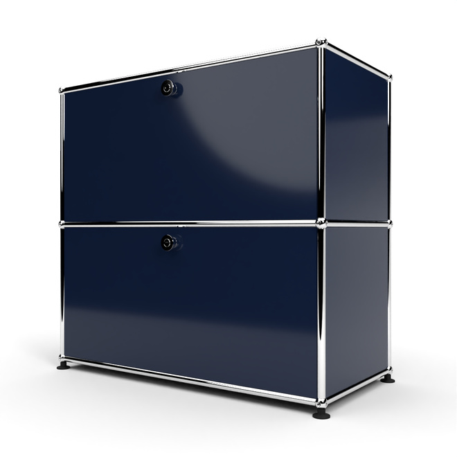 Sideboard 2x1 mit 2 Klapptren, Stahlblau