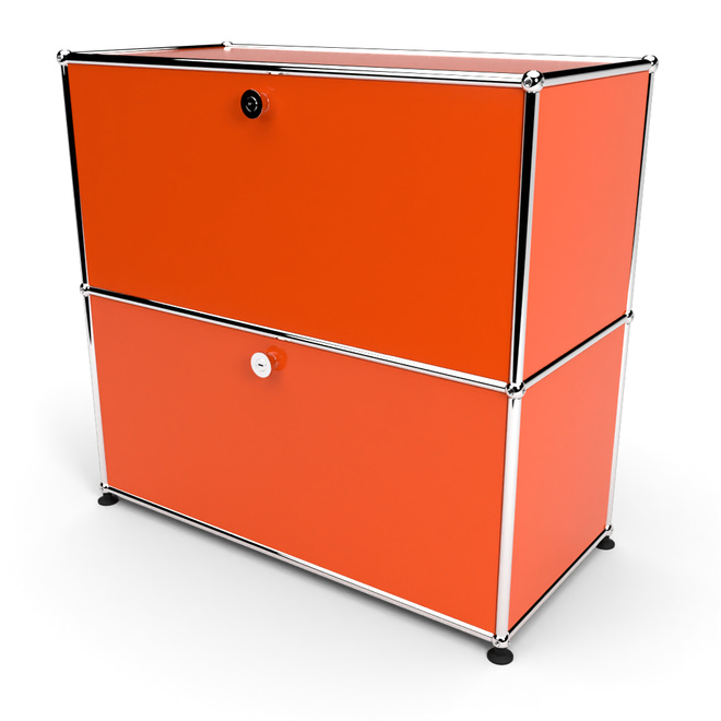 Sideboard 2x1 mit 2 Klapptren, Orange