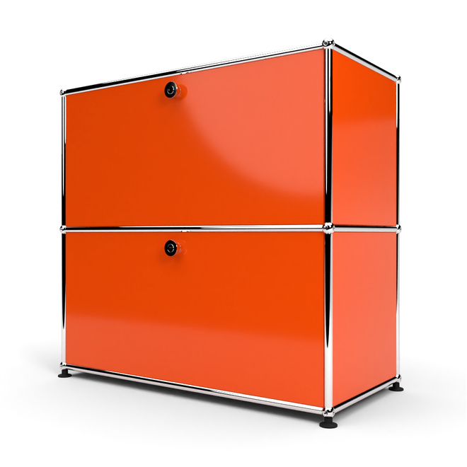 Sideboard 2x1 mit 2 Klapptren, Orange