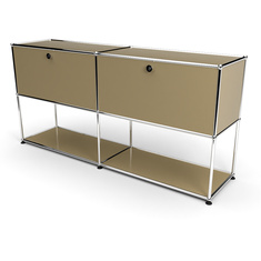 Sideboard 2x2 mit 2 Klapptren, unten offen, Beige