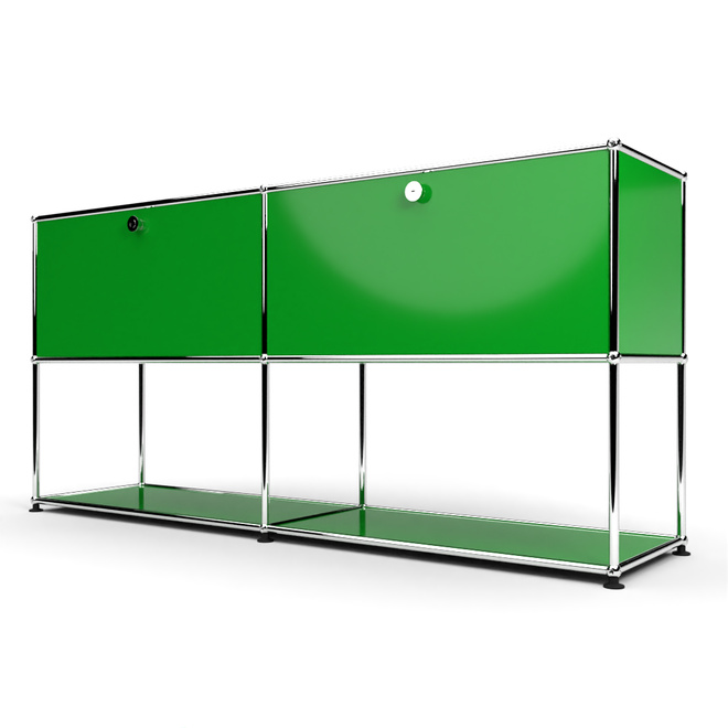 Sideboard 2x2 mit 2 Klapptren, unten offen, Grn