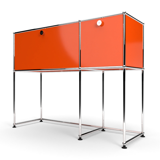 Konsolentisch 2x2 mit 2 Klapptren, Orange