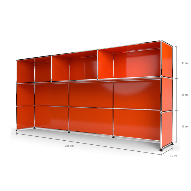 Theke 3x3 Tiefe 38 cm, Orange