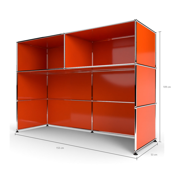 Theke 3x2 Tiefe 53 cm, Orange