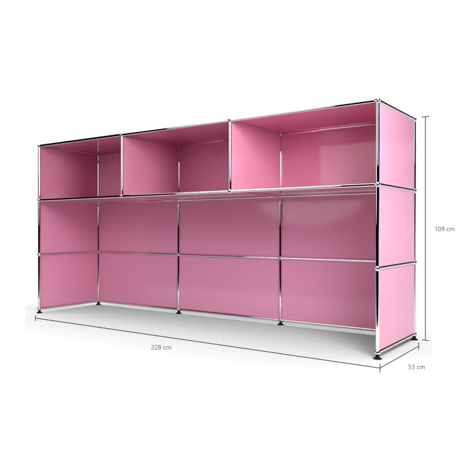 Theke 3x3 Tiefe 53 cm, Rosa