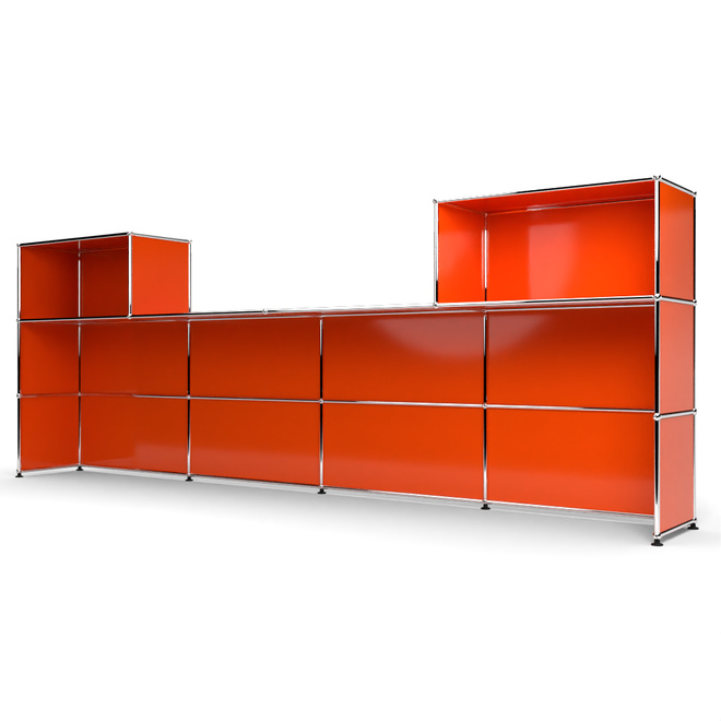 Theke 3x4, mit Lcke, Tiefe 38 cm, Orange