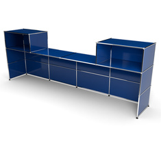 Theke 3x4, mit Lcke, Tiefe 53 cm, Enzianblau