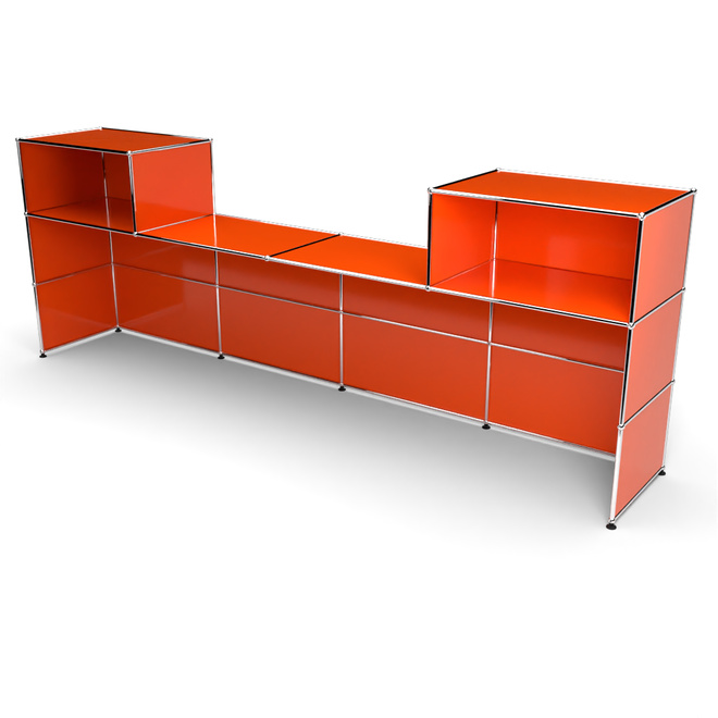 Theke 3x4, mit Lcke, Tiefe 53 cm, Orange