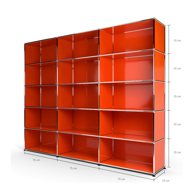 Wandregal 5x3 offen, Orange