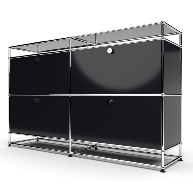 Sideboard 2x2 mit 4 Klapptren, mit Glasablage