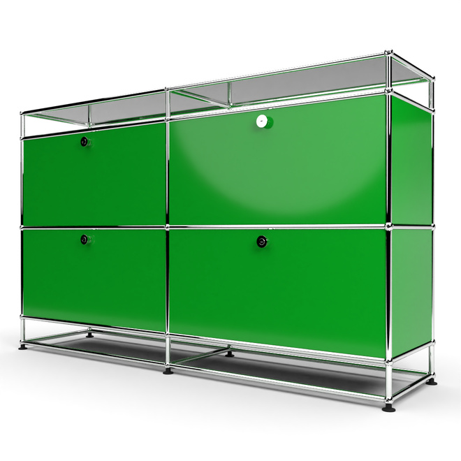 Sideboard 2x2 mit 4 Klapptren, mit Glasablage, Grn