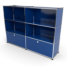 Highboard 3x2 mit 2 Schubladen unten, Enzianblau