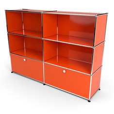 Highboard 3x2 mit 2 Schubladen unten, Orange