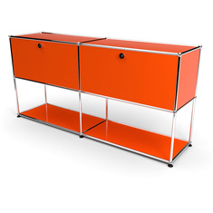 Sideboard 2x2 mit 2 Schubladen, unten offen, Orange